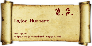 Major Humbert névjegykártya